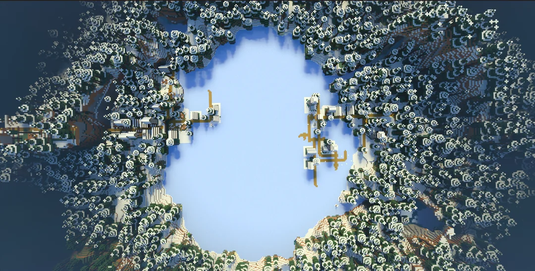 Two villages on opposite sides of massive ice lake